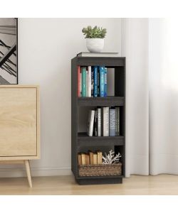 Libreria/Divisorio Grigio 40x35x103cm in Legno Massello di Pino