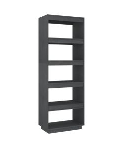 Libreria/Divisorio Grigio 60x35x167cm in Legno Massello di Pino
