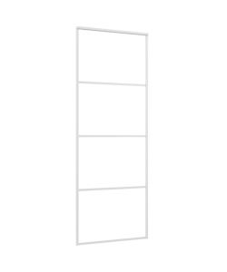 Porta Scorrevole in Vetro ESG e Alluminio 76x205 cm Bianca 151656