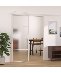 Porta Scorrevole in Vetro ESG e Alluminio 75x205 cm Bianca