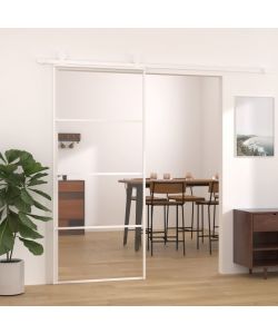 Porta Scorrevole in Vetro ESG e Alluminio 90x205cm Bianca