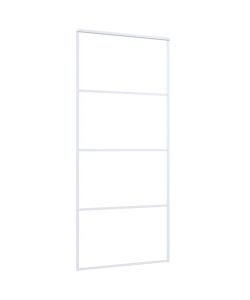 Porta Scorrevole in Vetro ESG e Alluminio 90x205cm Bianca