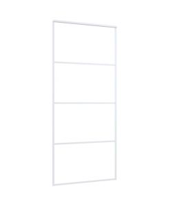 Porta Scorrevole in Vetro ESG e Alluminio 90x205cm Bianca