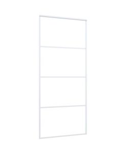 Porta Scorrevole in Vetro ESG e Alluminio 90x205 cm Bianca 151661