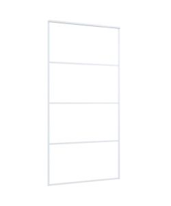 Porta Scorrevole in Vetro ESG e Alluminio 102,5x205 cm Bianca 151665