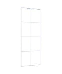 Porta Scorrevole in Vetro ESG e Alluminio 76x205 cm Bianca 151668