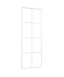 Porta Scorrevole in Vetro ESG e Alluminio 76x205 cm Bianca 151669