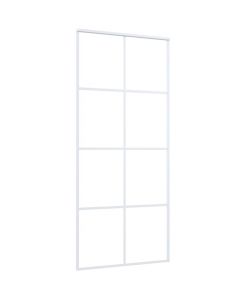 Porta Scorrevole in Vetro ESG e Alluminio 90x205 cm Bianca 151672