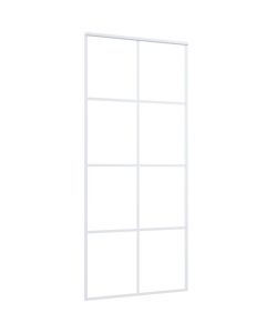 Porta Scorrevole in Vetro ESG e Alluminio 90x205 cm Bianca