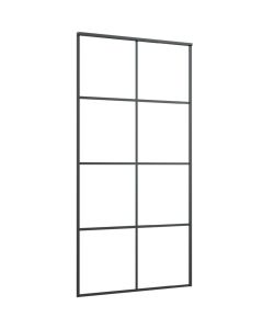 Porta Scorrevole Nera 102,5x205 cm in Vetro ESG e Alluminio
