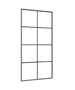 Porta Scorrevole Nera 102,5x205 cm in Vetro ESG e Alluminio