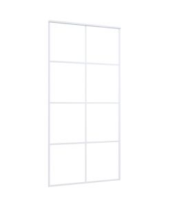 Porta Scorrevole in Vetro ESG e Alluminio 102,5x205 cm Bianca