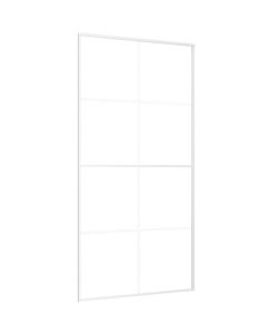 Porta Scorrevole in Vetro ESG e Alluminio 102,5x205 cm Bianca