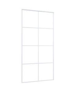 vidaXL Porta Scorrevole in Vetro e Alluminio - Bianca - 102.5x205 cm
