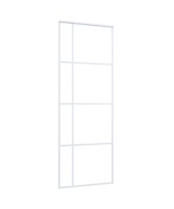 Porta Scorrevole ESG Vetro e Alluminio 76x205 cm Bianca