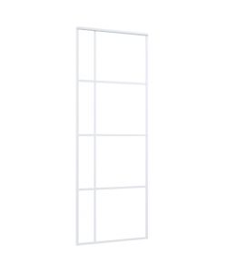 Porta Scorrevole ESG Vetro e Alluminio 75x205 cm Bianca