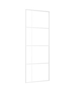 Porta Scorrevole ESG Vetro e Alluminio 75x205 cm Bianca