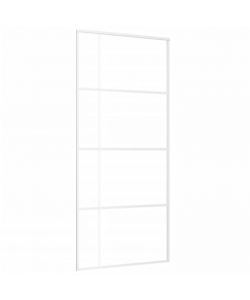 Porta Scorrevole in Vetro ESG e Alluminio 90x205 cm Bianca