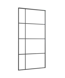 Porta Scorrevole in Vetro ESG e Alluminio 102,5x205 cm Nera