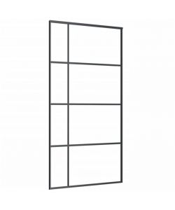 Porta Scorrevole in Vetro ESG e Alluminio 102,5x205 cm Nera