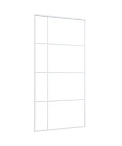 Porta Scorrevole in Vetro ESG e Alluminio 102,5x205 cm Bianca 151688