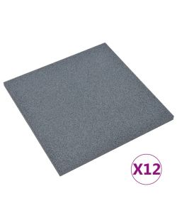 Piastrelle Anticaduta 12 pz in Gomma 50x50x3 cm Grigie