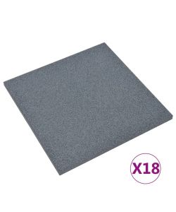 Piastrelle Anticaduta 18 pz in Gomma 50x50x3 cm Grigie