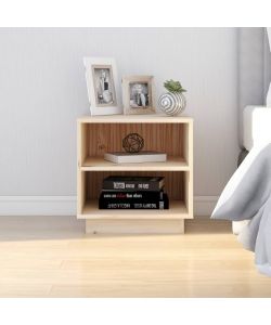 vidaXL Comodino in Legno Massello di Pino 40x34x40 cm - Marrone - Moderno