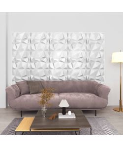 Pannelli Murali 3D 24 pz 50x50 cm Bianchi a Diamante 6 mq