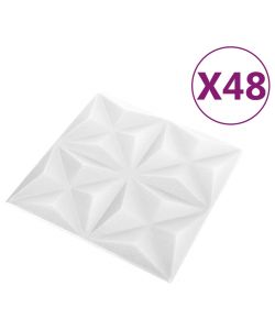 Pannelli Murali 3D 48 pz 50x50 cm Bianchi Origami 12 mq