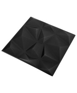 Pannelli Murali 3D 24 pz 50x50 cm Neri a Diamante 6 mq