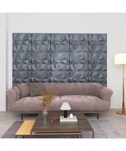 Pannelli Murali 3D 12 pz 50x50 cm Grigi a Diamante 3 mq