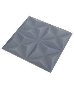 Pannelli Murali 3D 12 pz 50x50 cm Grigi Origami 3 mq