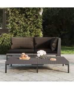 Divano da Giardino con Cuscini in Polyrattan Mezzo Tondo