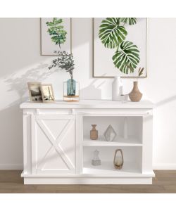 Mini Kit Porta Scorrevole in Acciaio al Carbonio Bianco 152 cm