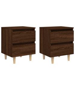 vidaXL Comodini in Legno Massello 2pz Rovere Marrone 40x30x50cm - Eleganti e Funzionali