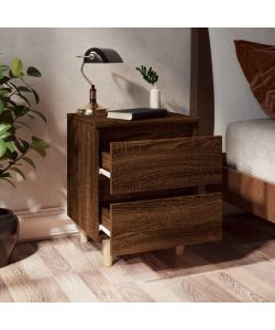 vidaXL Comodini in Legno Massello 2pz Rovere Marrone 40x30x50cm - Eleganti e Funzionali