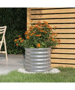 Vaso Giardino Acciaio Verniciato a Polvere 40x40x36 cm Argento