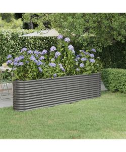 Letto Giardino Acciaio Verniciato a Polvere 260x40x68 cm Grigio