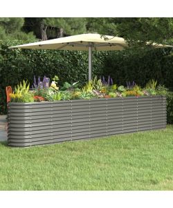 Vaso Giardino Acciaio Verniciato a Polvere 332x40x68cm Grigio