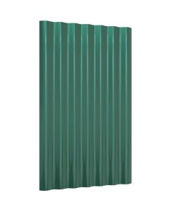 Pannelli Tetto 12pz Acciaio Verniciato a Polvere Verde 60x36 cm