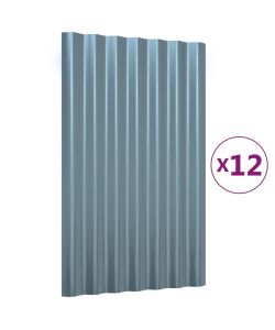 Pannelli Tetto 12pz Acciaio Verniciato a Polvere Grigio 60x36cm