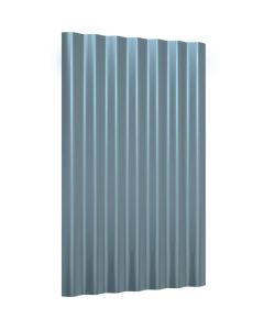 Pannelli Tetto 12pz Acciaio Verniciato a Polvere Grigio 60x36cm