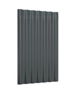 Pannelli Tetto 12 pz Acciaio Verniciato Polvere Antracite 60x36