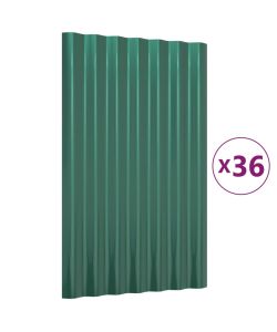 Pannelli Tetto 36pz Acciaio Verniciato a Polvere Verde 60x36 cm