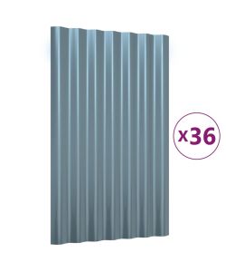 Pannelli Tetto 36pz Acciaio Verniciato a Polvere Grigio 60x36cm