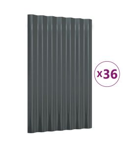 Pannelli Tetto 36pz Acciaio Verniciato Polvere 60x36 Antracite