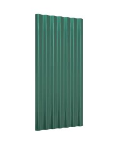Pannelli Tetto 12pz Acciaio Verniciato a Polvere Verde 80x36 cm