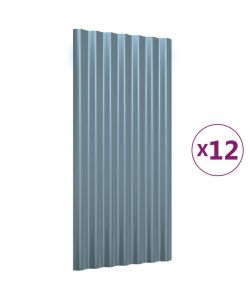 Pannelli Tetto 12pz Acciaio Verniciato a Polvere Grigio 80x36cm