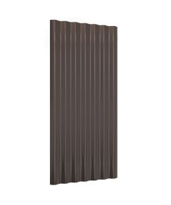 Pannelli Tetto 12pz Acciaio Verniciato Polvere Marrone 80x36 cm